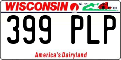 WI license plate 399PLP