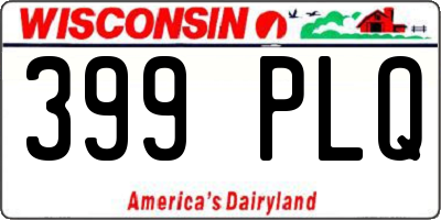 WI license plate 399PLQ