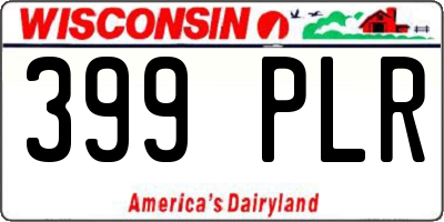 WI license plate 399PLR
