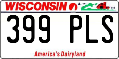 WI license plate 399PLS