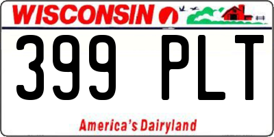 WI license plate 399PLT