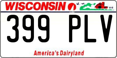 WI license plate 399PLV