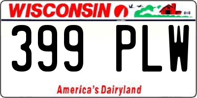 WI license plate 399PLW