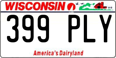 WI license plate 399PLY
