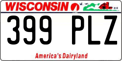WI license plate 399PLZ