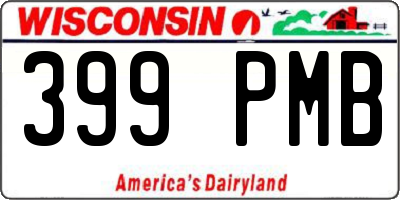 WI license plate 399PMB