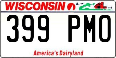 WI license plate 399PMO