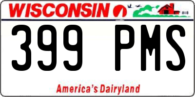 WI license plate 399PMS