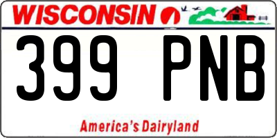 WI license plate 399PNB