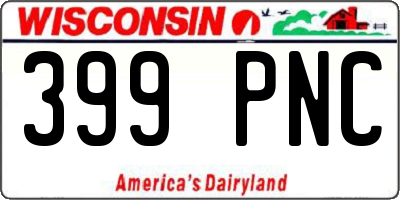 WI license plate 399PNC