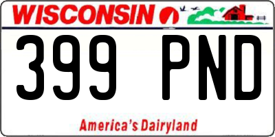 WI license plate 399PND