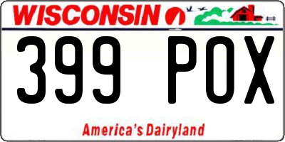 WI license plate 399POX