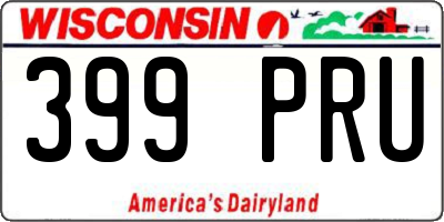 WI license plate 399PRU