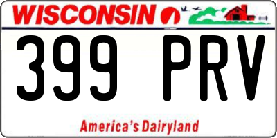 WI license plate 399PRV