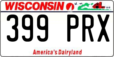 WI license plate 399PRX