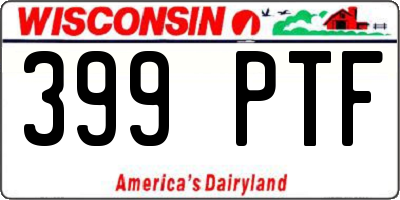 WI license plate 399PTF