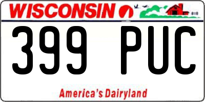 WI license plate 399PUC