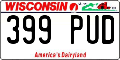 WI license plate 399PUD