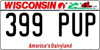 WI license plate 399PUP