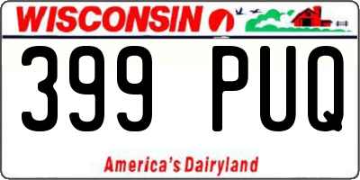 WI license plate 399PUQ