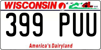 WI license plate 399PUU