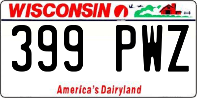 WI license plate 399PWZ