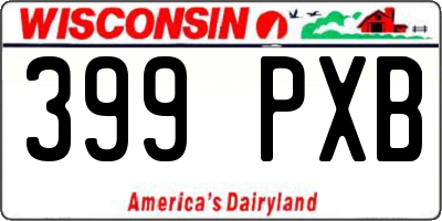 WI license plate 399PXB