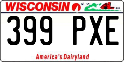 WI license plate 399PXE