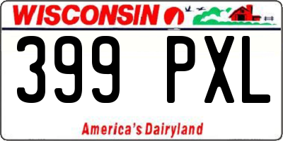 WI license plate 399PXL