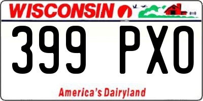WI license plate 399PXO