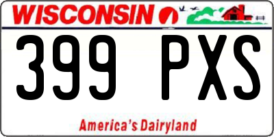 WI license plate 399PXS