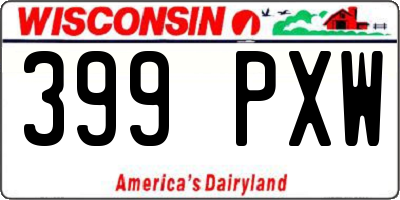 WI license plate 399PXW