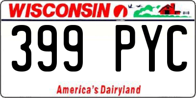 WI license plate 399PYC
