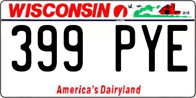 WI license plate 399PYE