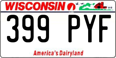 WI license plate 399PYF