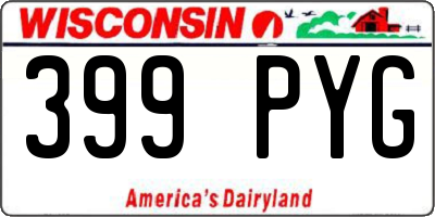 WI license plate 399PYG