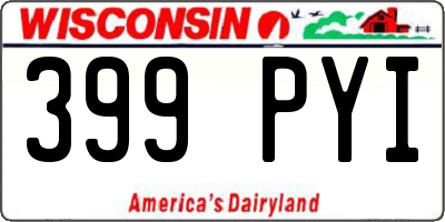WI license plate 399PYI