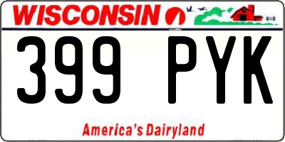 WI license plate 399PYK