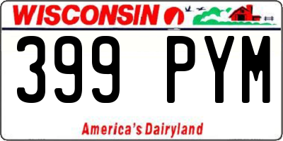 WI license plate 399PYM
