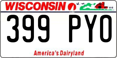 WI license plate 399PYO