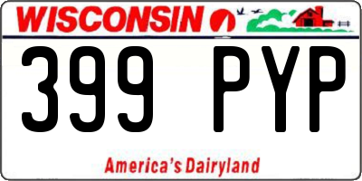 WI license plate 399PYP