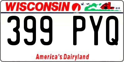 WI license plate 399PYQ