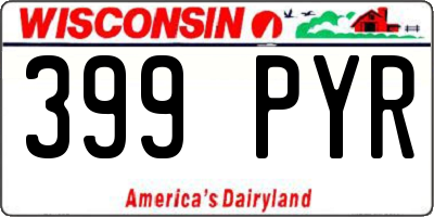 WI license plate 399PYR