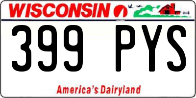 WI license plate 399PYS