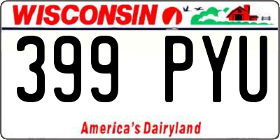 WI license plate 399PYU