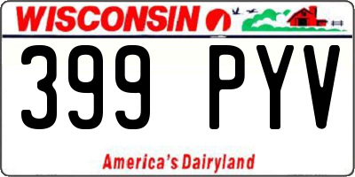WI license plate 399PYV