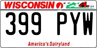 WI license plate 399PYW