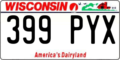 WI license plate 399PYX