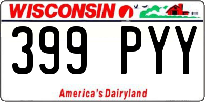 WI license plate 399PYY