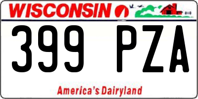 WI license plate 399PZA